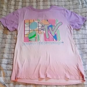 2018 Distressed purple MTV logo tee